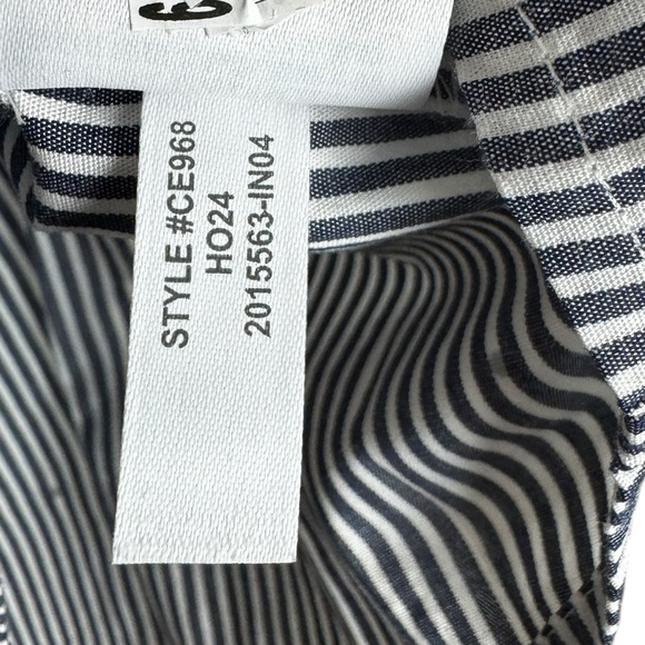 J.Crew Factory Rhinestone Blue & Wht Button Down Stripe Cropped Shirt Size M NWT - Picture 10 of 10